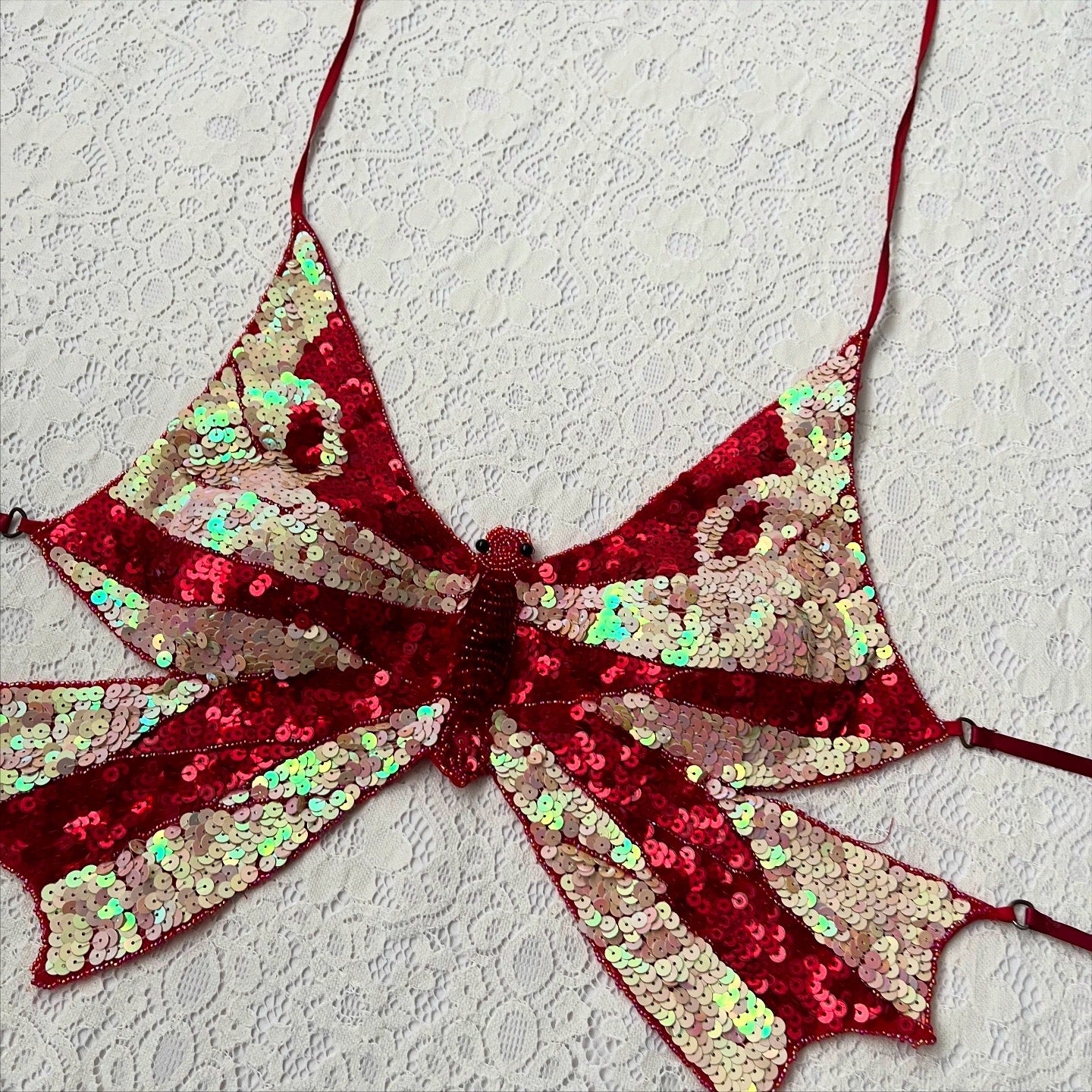 Beaded butterfly top