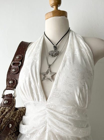 White lace halter top