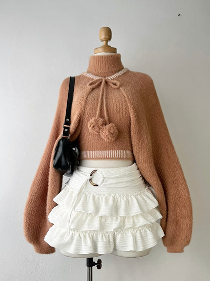 Set (Knitted cardigan + knitted top)