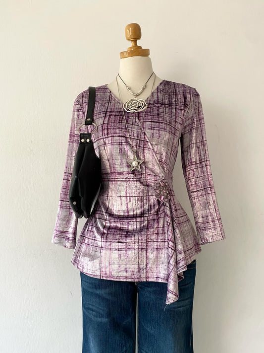 Velvet wrap top