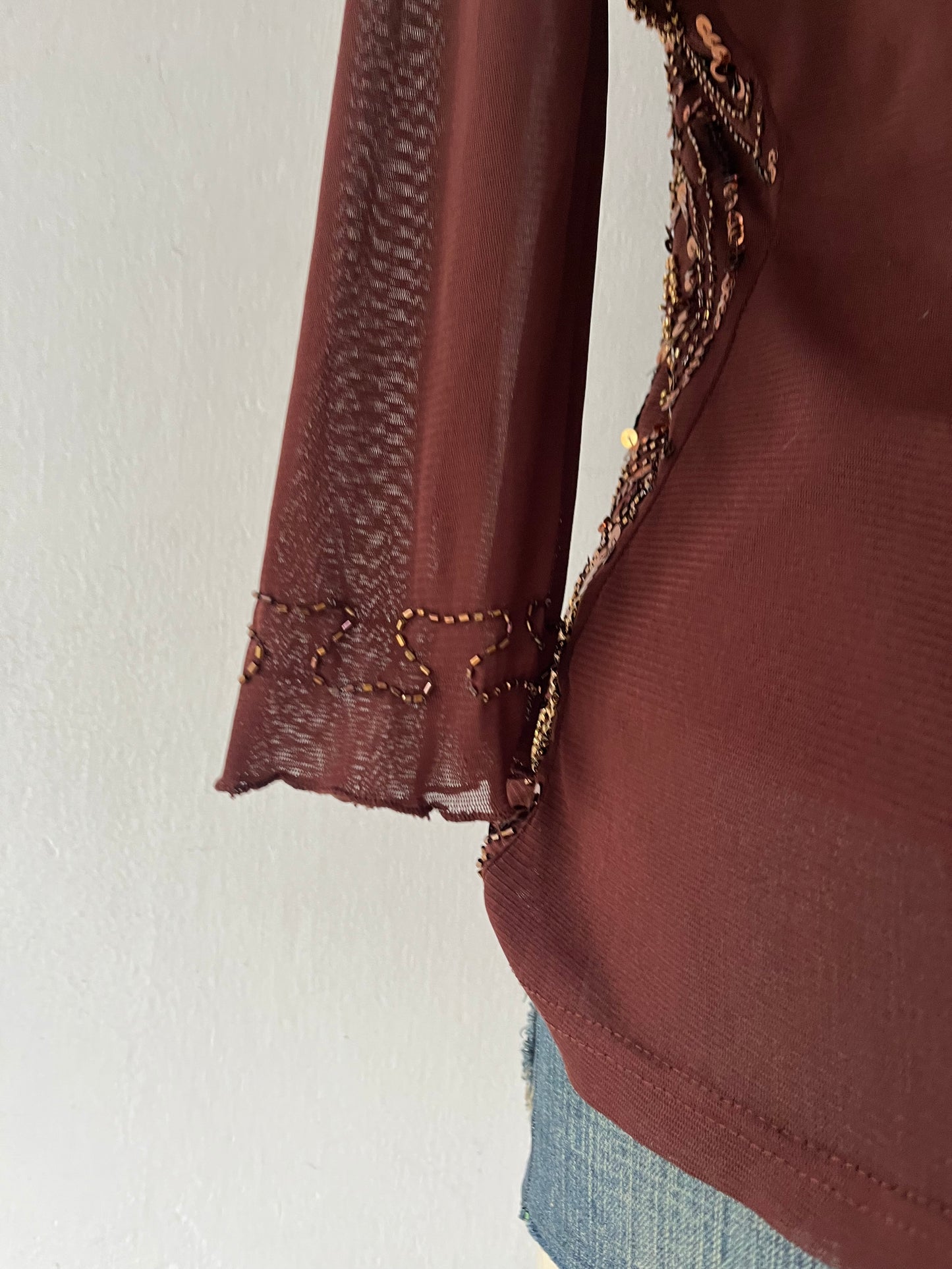 Brown sequin top