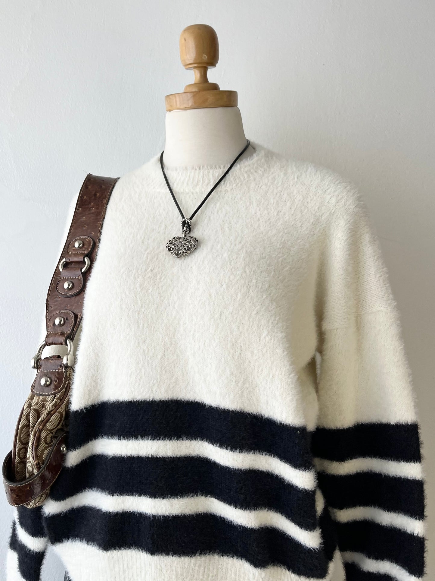 Oversized black and white sweater