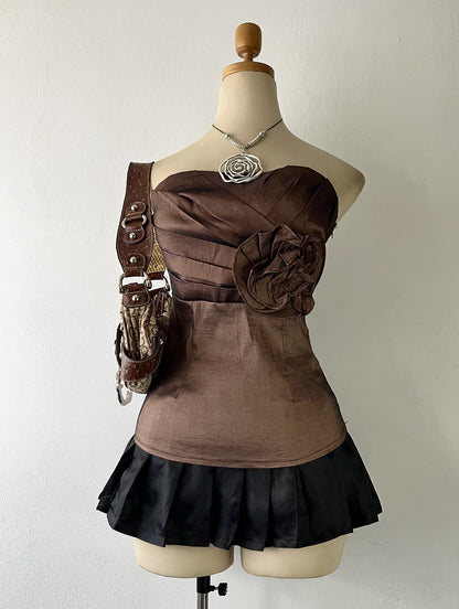 Iridescent brown corset top