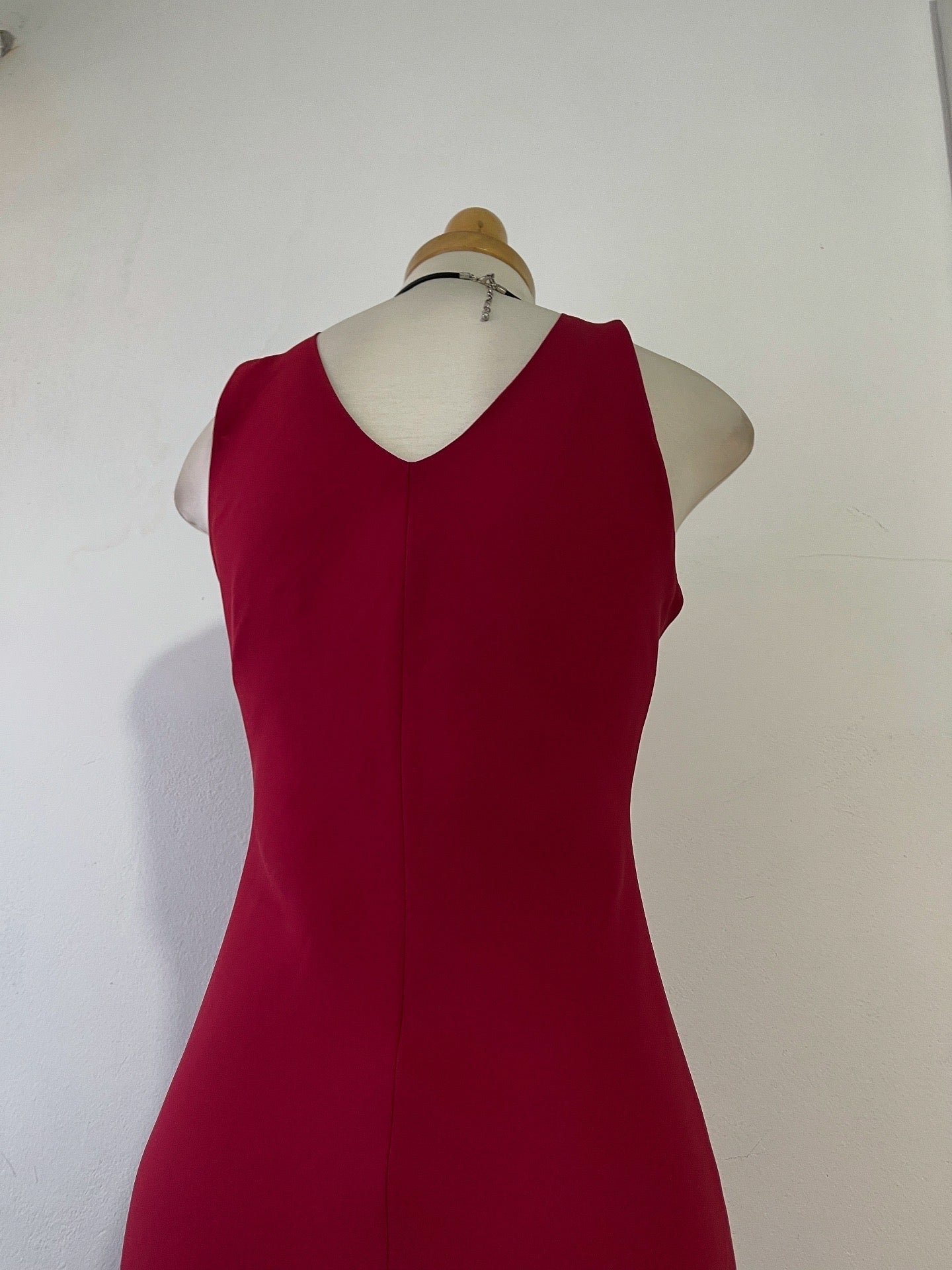 Asymmetrical burgundy dress