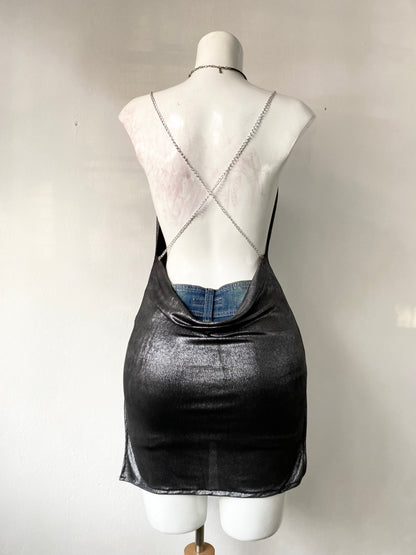 Iridescent long top