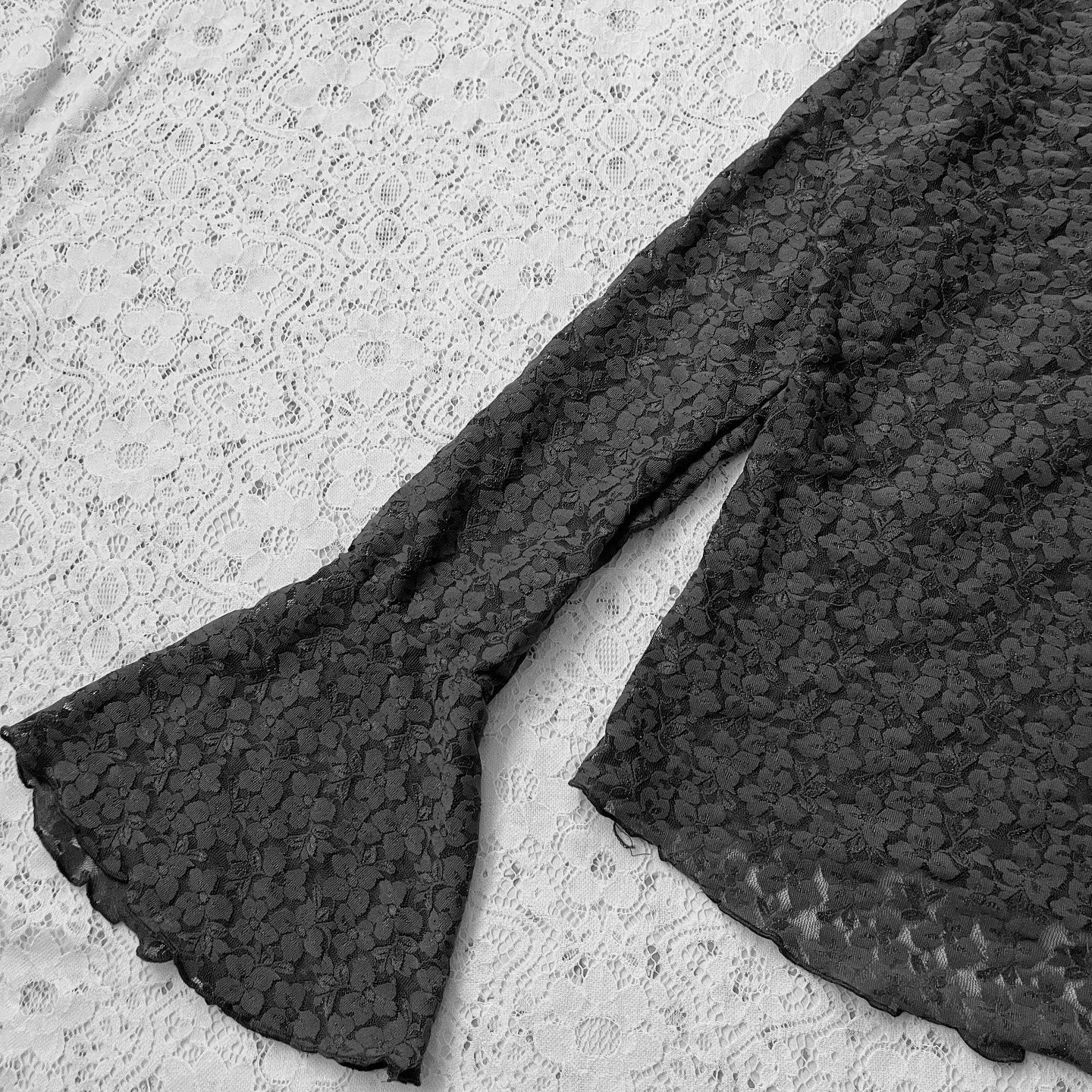 Bell-sleveed lace top