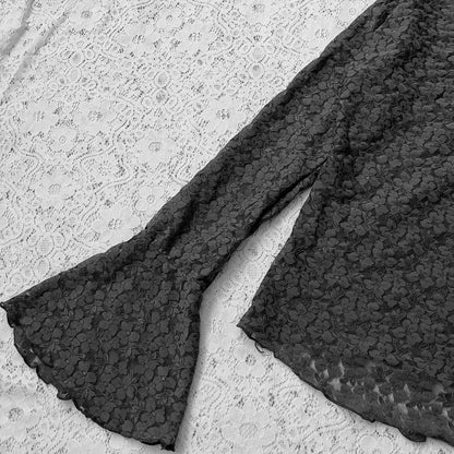 Bell-sleveed lace top