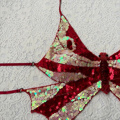 Beaded butterfly top