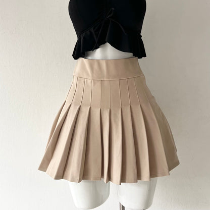 Beige pleated skirt