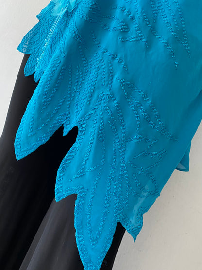 Light blue asymmetrical blouse