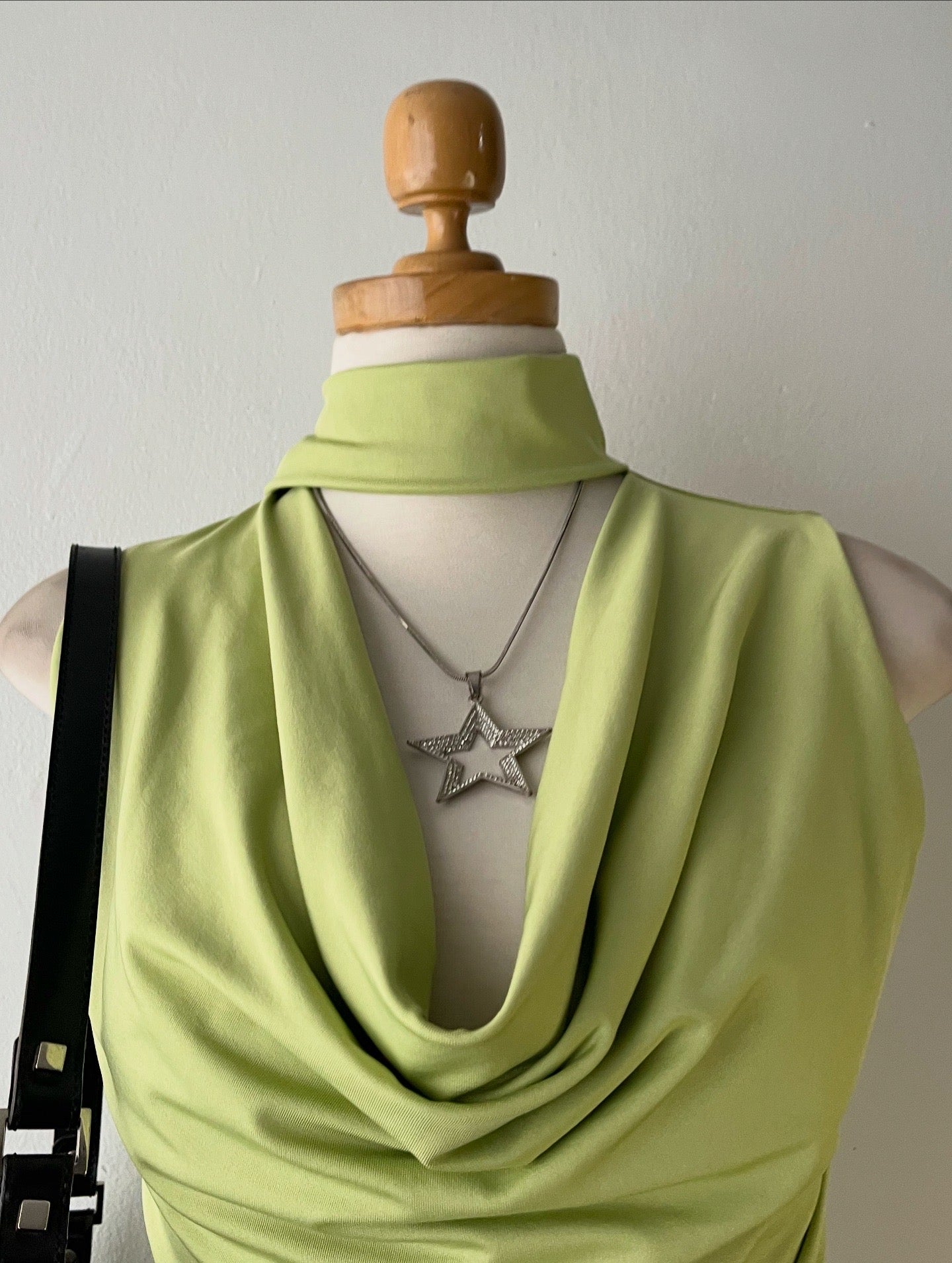 Olive green scarf top