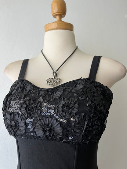 Corset with embroidered sequins