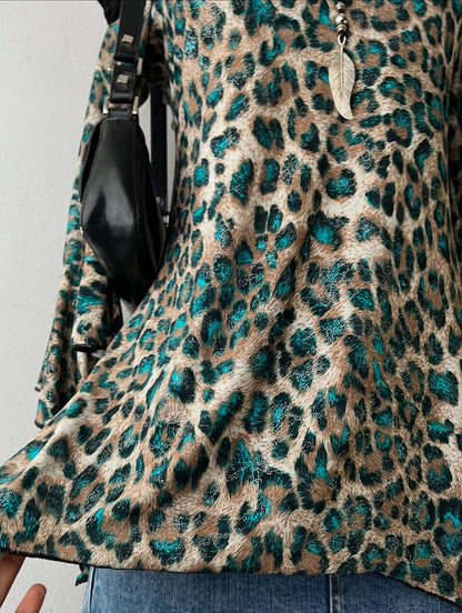 Cheetah print off shoulder top