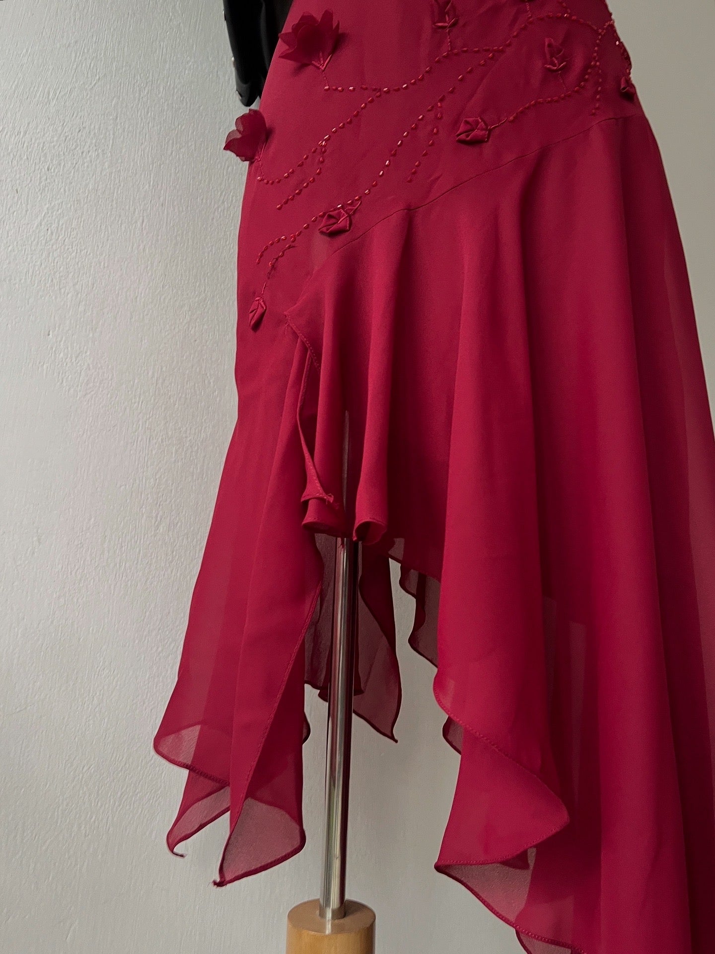 Burgundy asymmetric dress