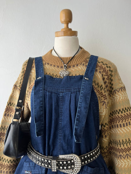 Denim short overalls