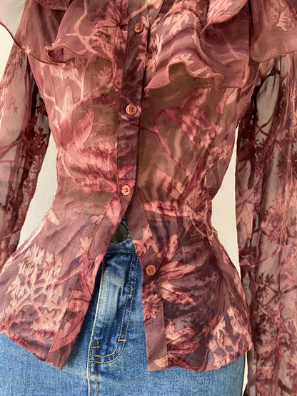 Bell-sleeved blouse