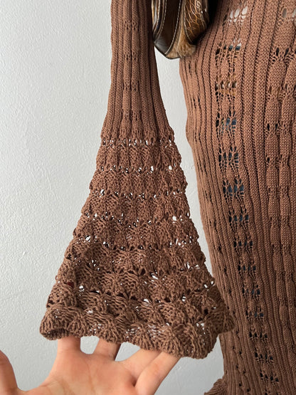 Long knitted cardigan