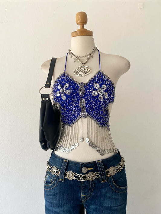 Butterfly embroidered top