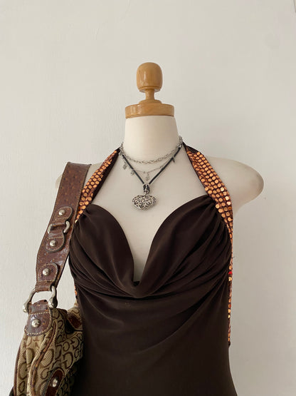 Brown mini dress