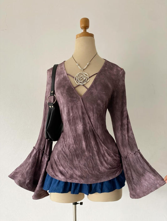 Oversized bell-sleeved top