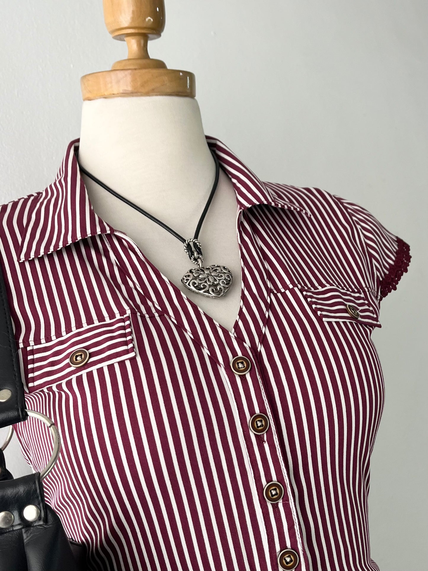 Striped blouse with bow