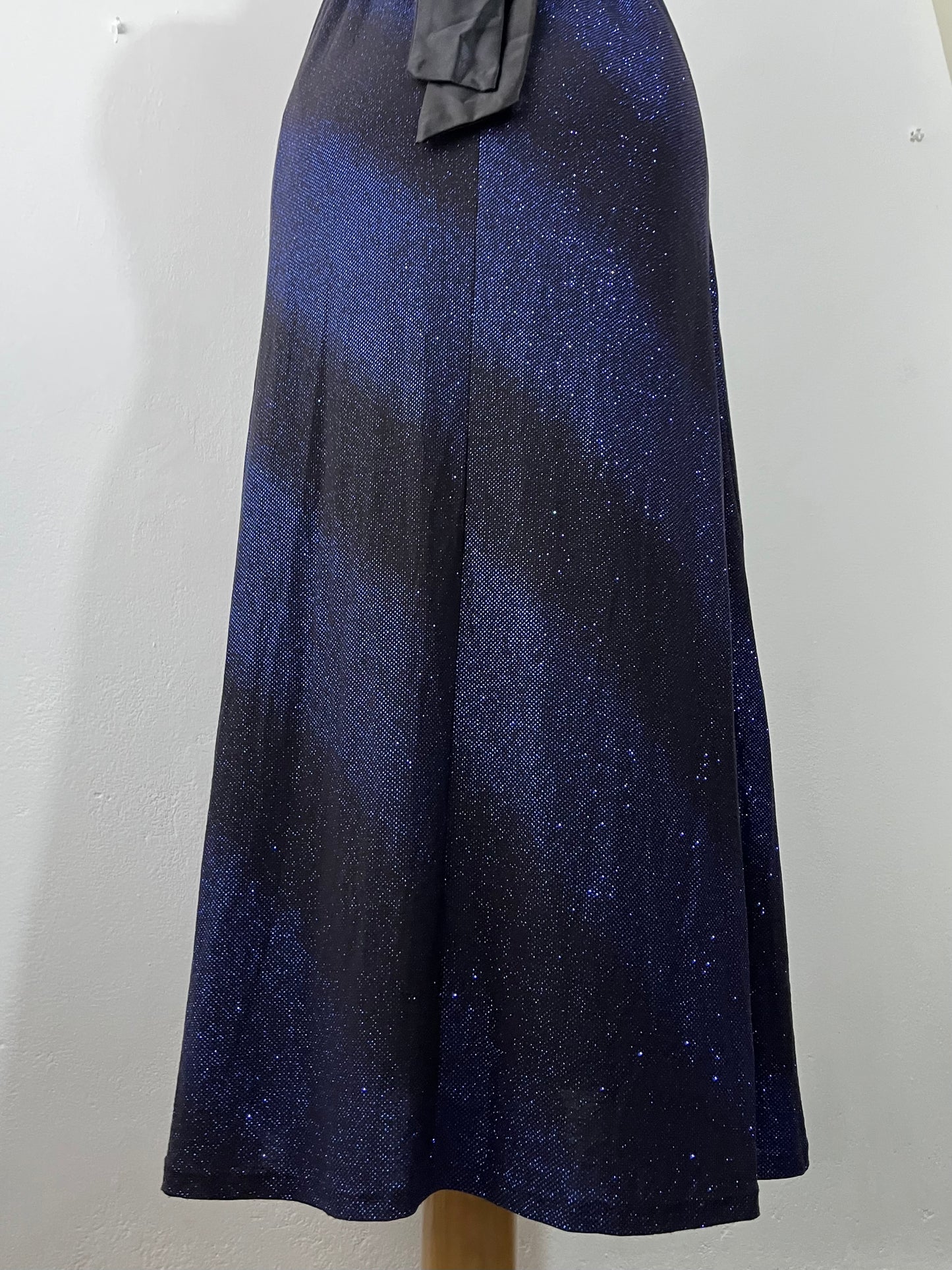 Blue and black sparkly dress with back bow
