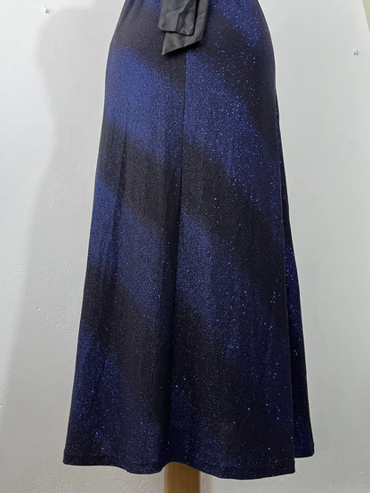 Blue and black sparkly dress with back bow