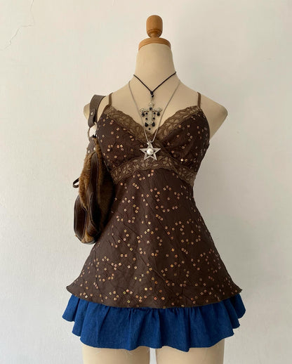 Brown top with sequins