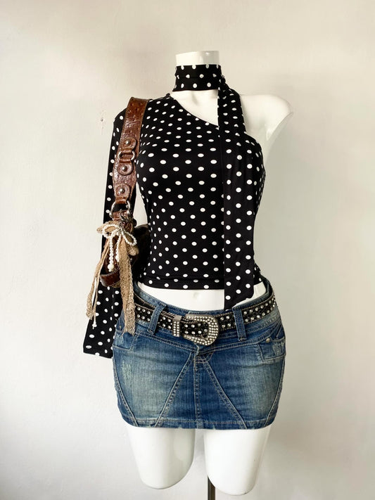 Polka dots top con chall