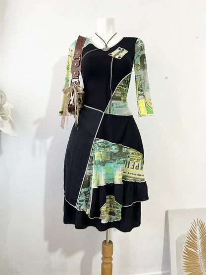Boho chic patchwork dress