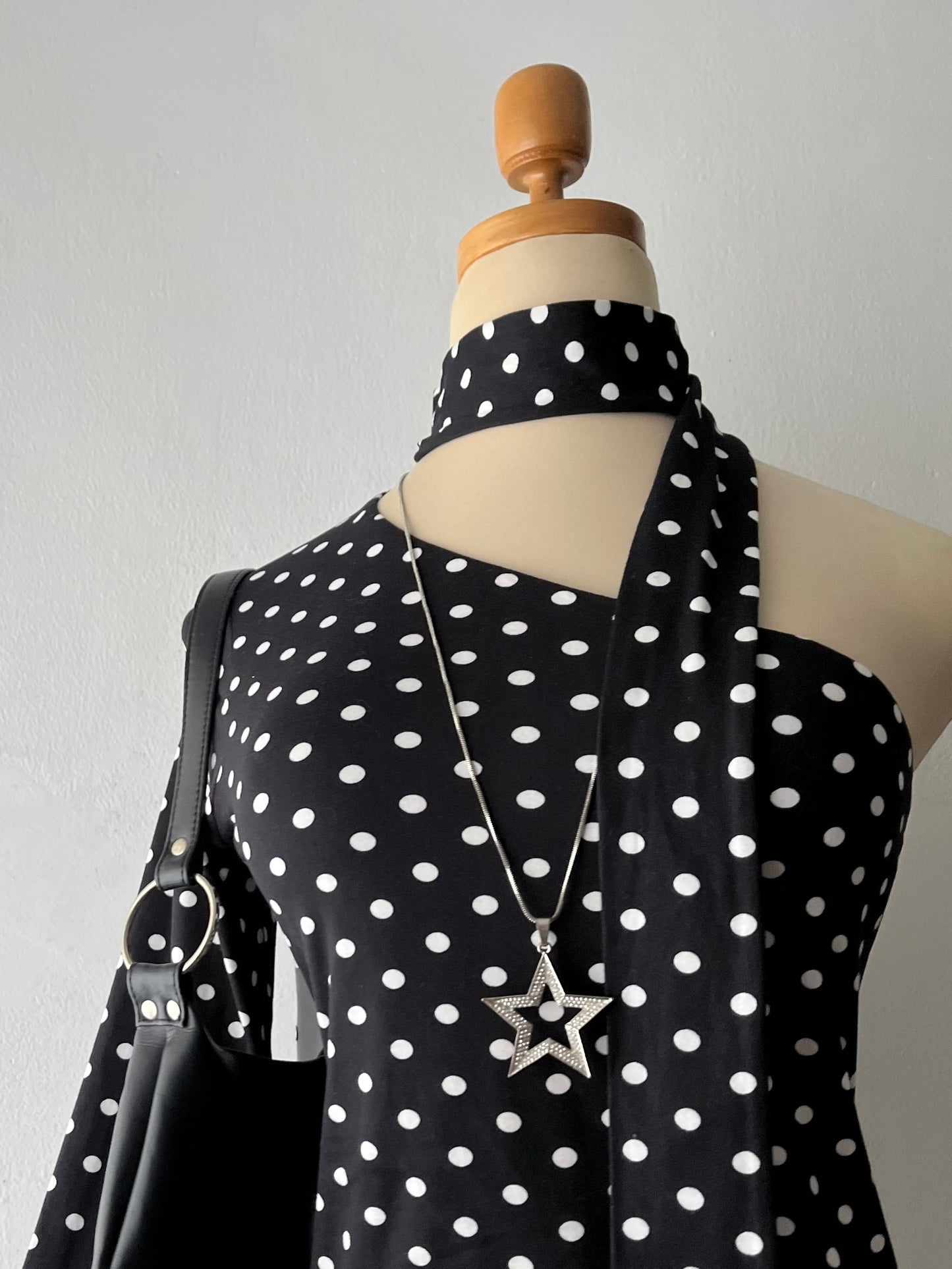 Polka dot top with scarf