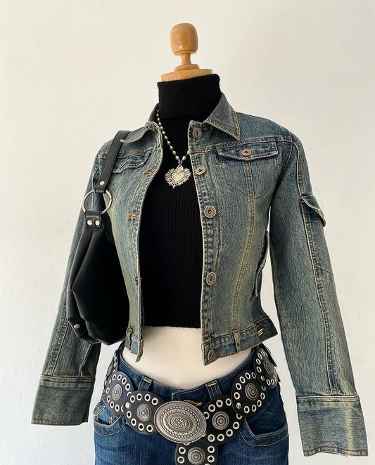Focused cargo waist jean jacket