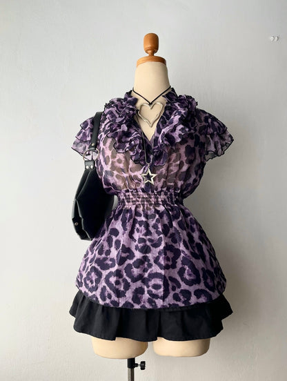 Cheetah print blouse~ Size M