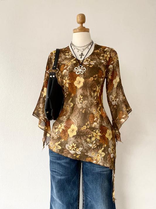 Boho chic asymmetrical blouse