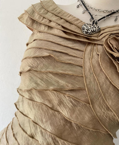 Beige layered top-Size S
