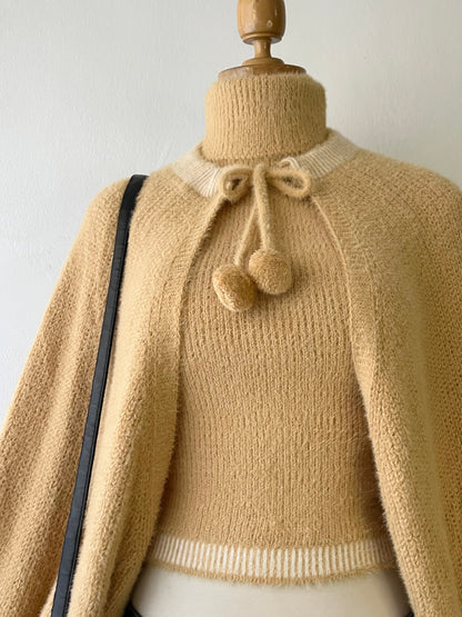 Set (Knitted cardigan + knitted top)