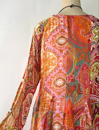 Vestido bohemio de seda
