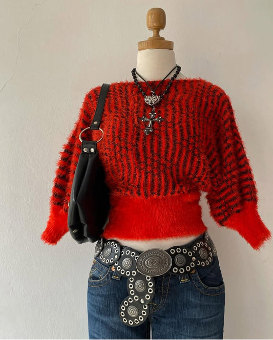 Red and black sweater