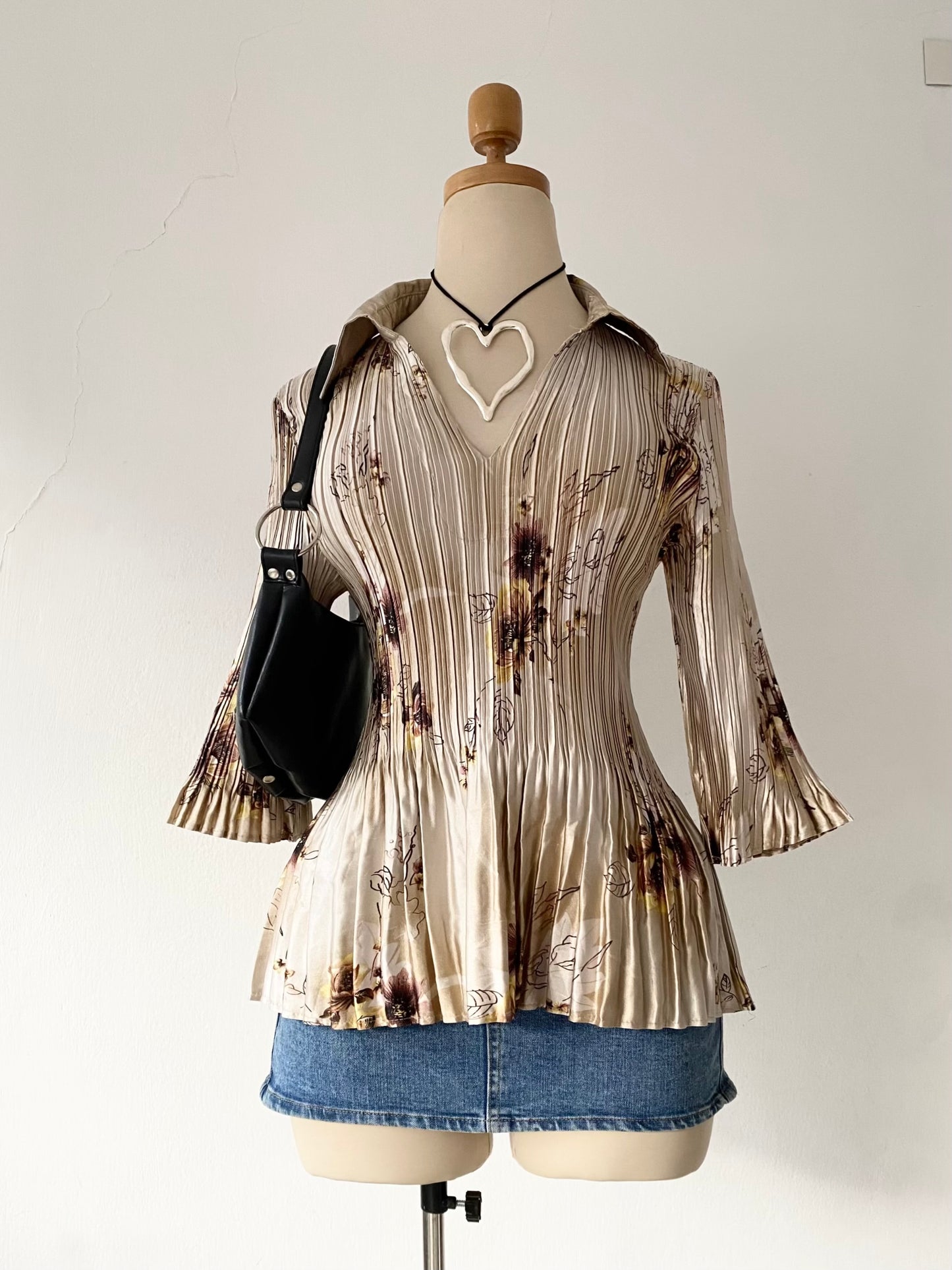 Floral satin blouse
