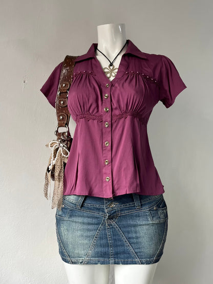 Coquette magenta top