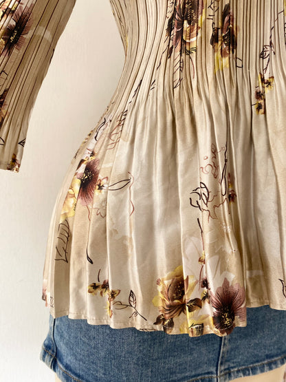 Floral satin blouse