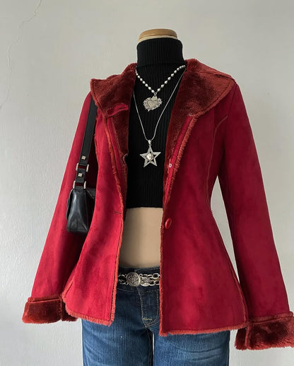 Velvet corduroy jacket with plush
