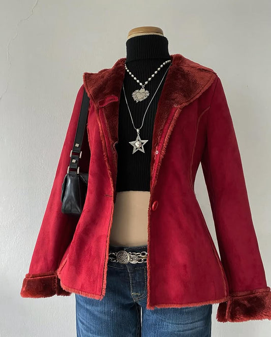 Velvet corduroy jacket with plush