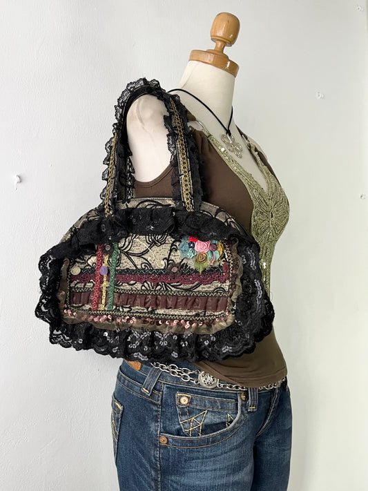 Vintage handmade decorated bag