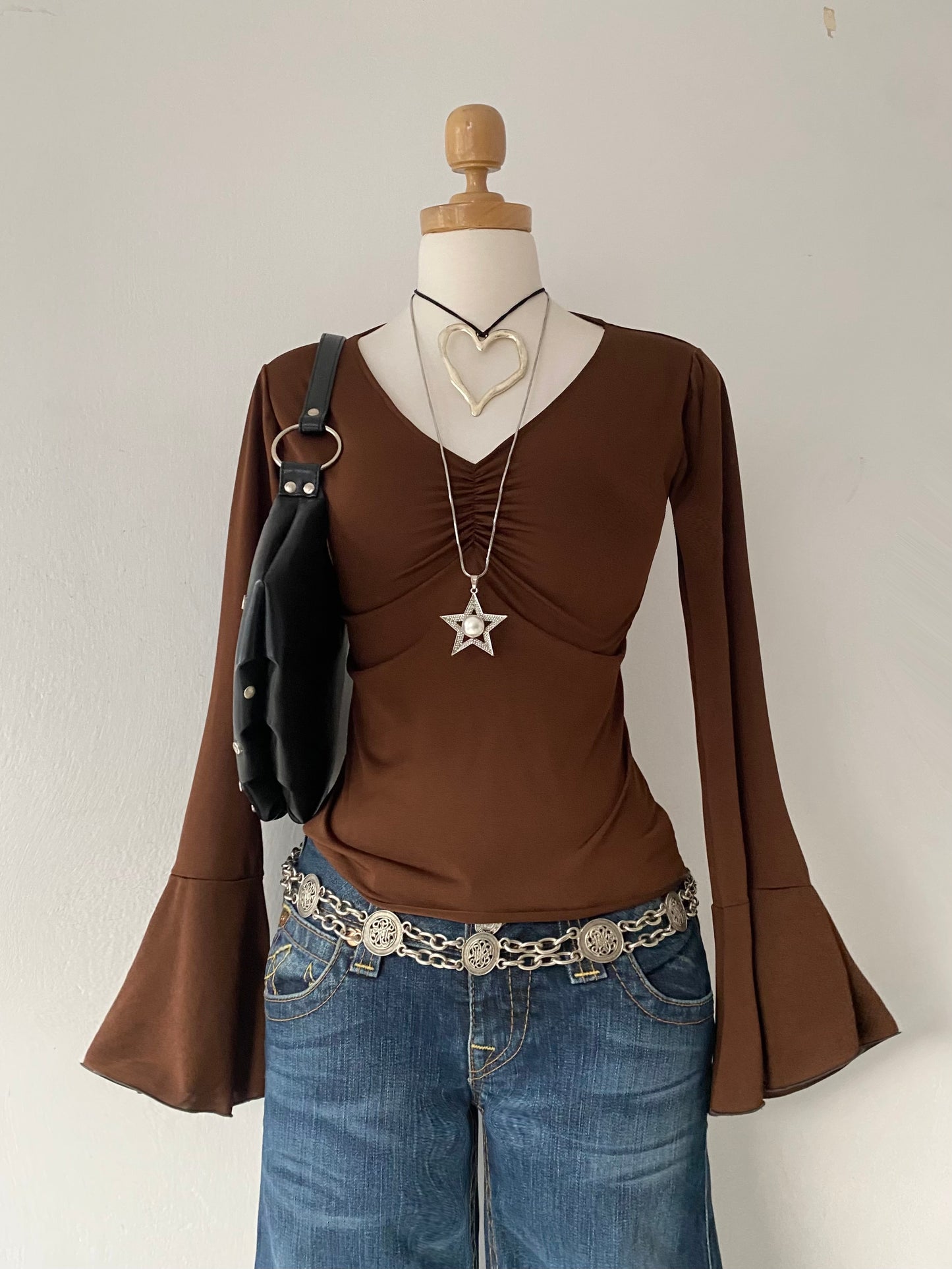 Bell-sleeved top