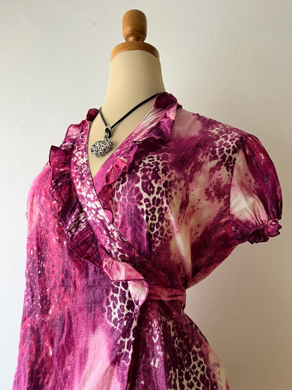 Wrap blouse with back tie