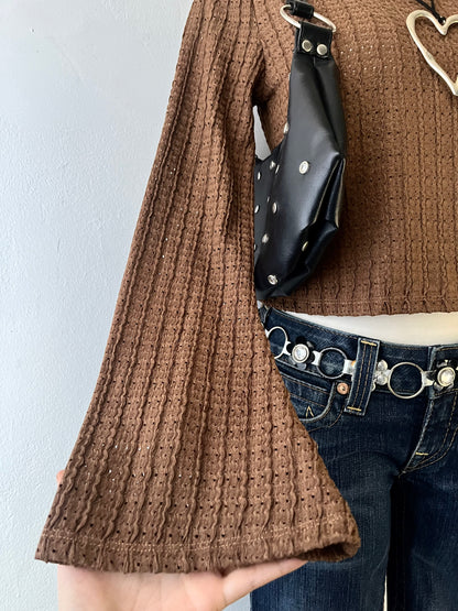 Bell-sleeves knitted top