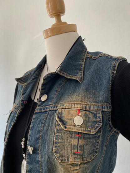 Vest jean grunge