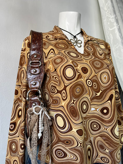 Long sleeve boho top-size M
