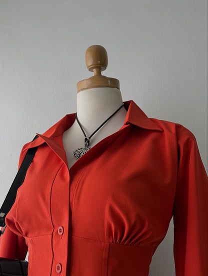 Siren office blouse with accentuated waist